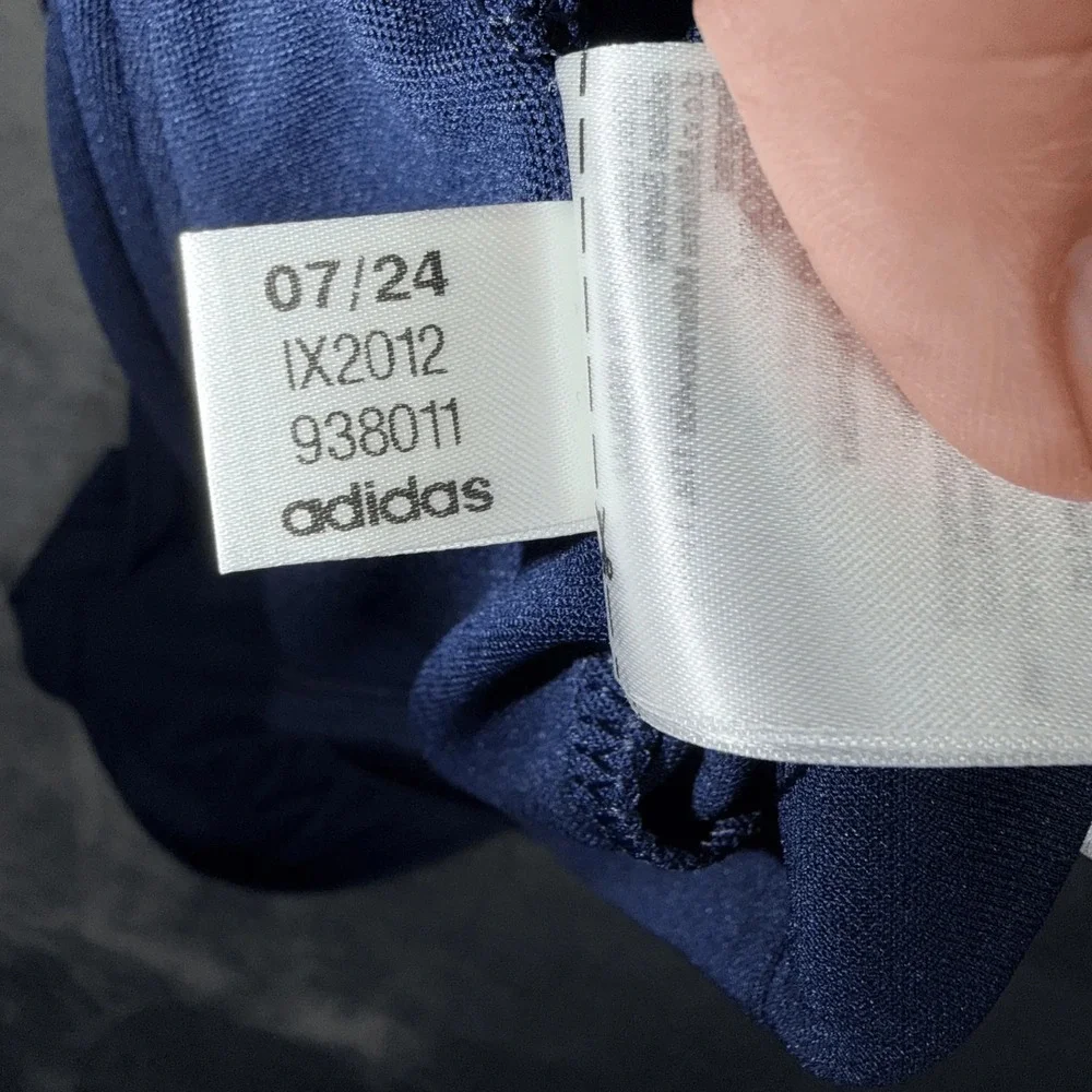Adidas Mens Golf Polo‎ Shirt 2XL Navy Blue Striped Short Sleeve Athletic